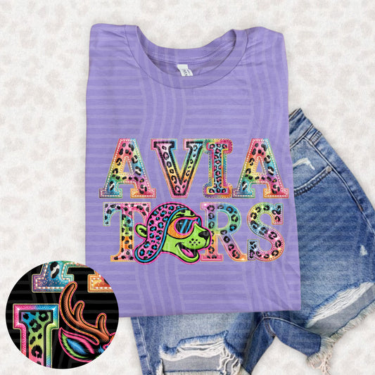 Aviators (pink neon leopard)