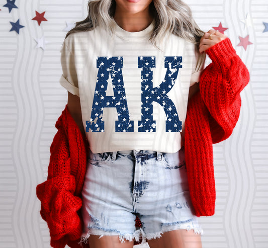 AK BLUE WITH STARS & DISTRESSED
