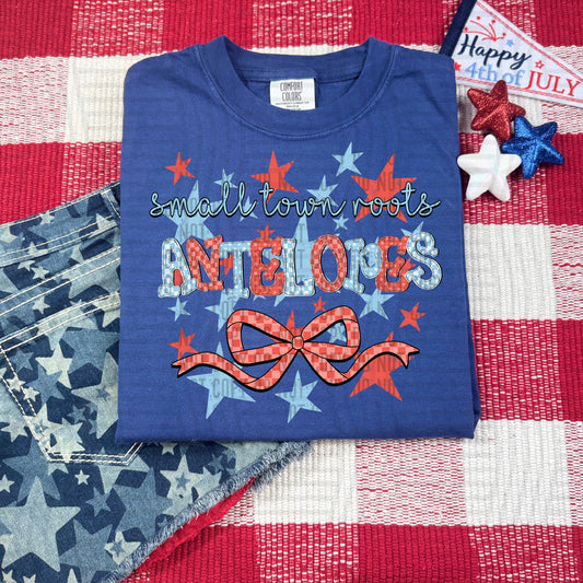 SMALL TOWN ROOTS ANTELOPES RED WHITE & BLUE