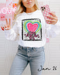 HAPPY VALENTINE'S DAY (PINK & WHITE) COLORFUL HEART