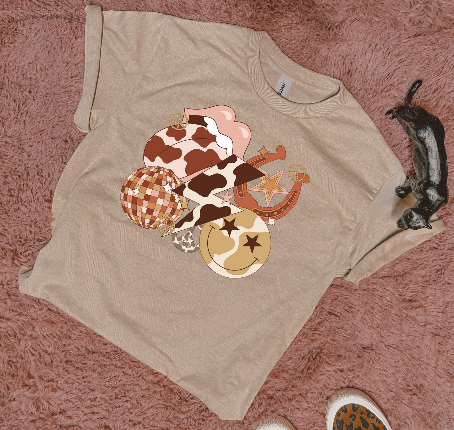 Brown Cow Print Western Collage - DTF Transfer