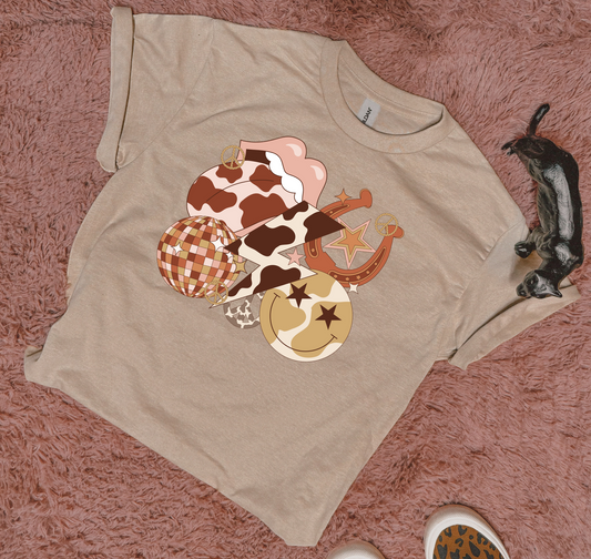 Brown Cow Print Western Collage - DTF Transfer