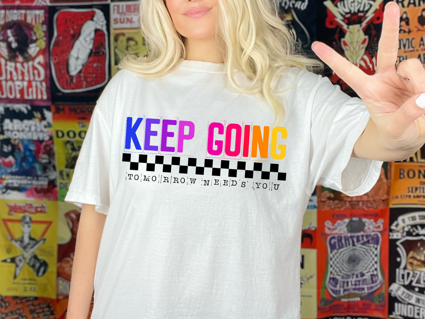 Colored Keep Going Tomorrow Needs You Checkered