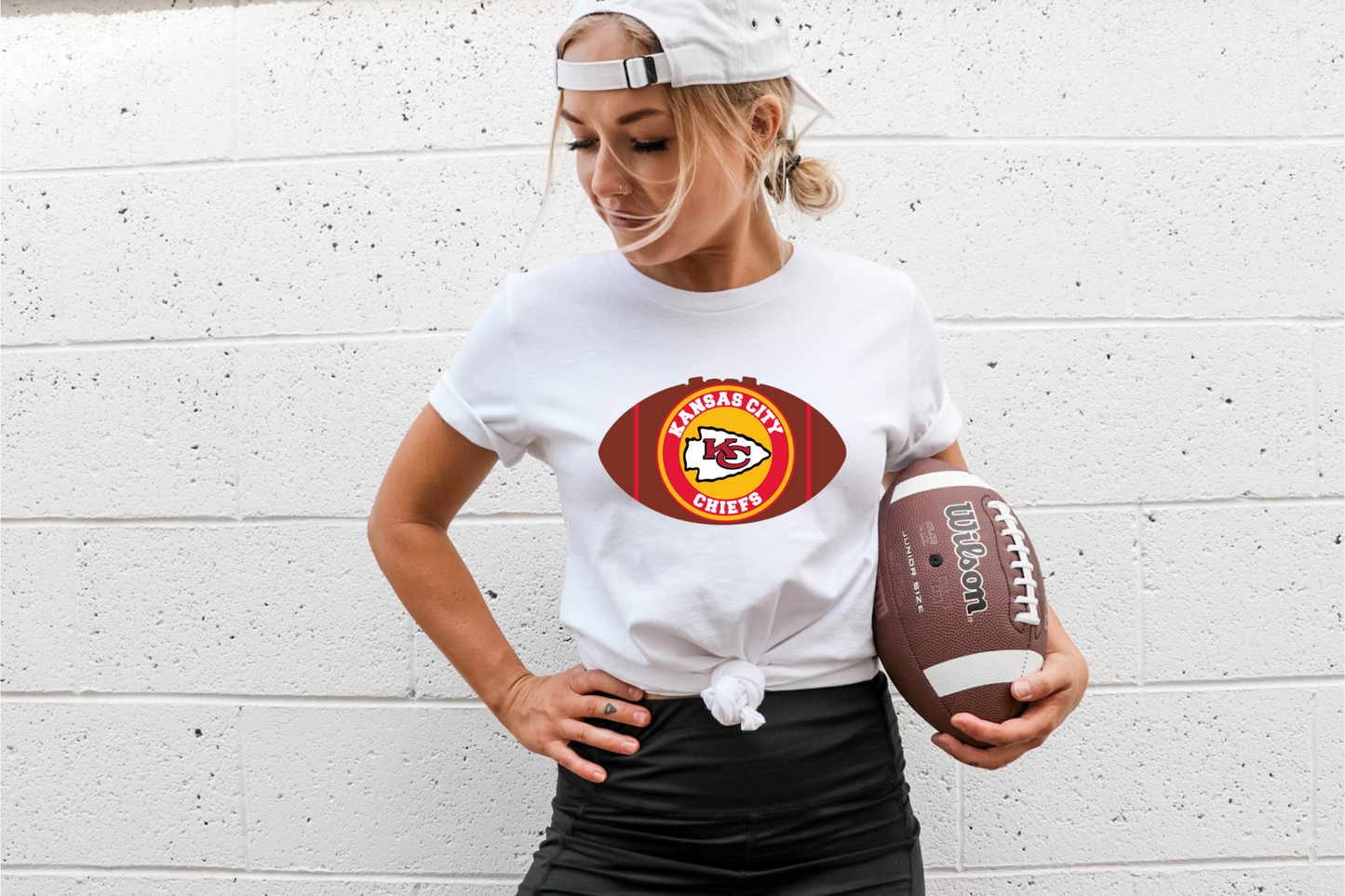 Kansas city chiefs logo inside football