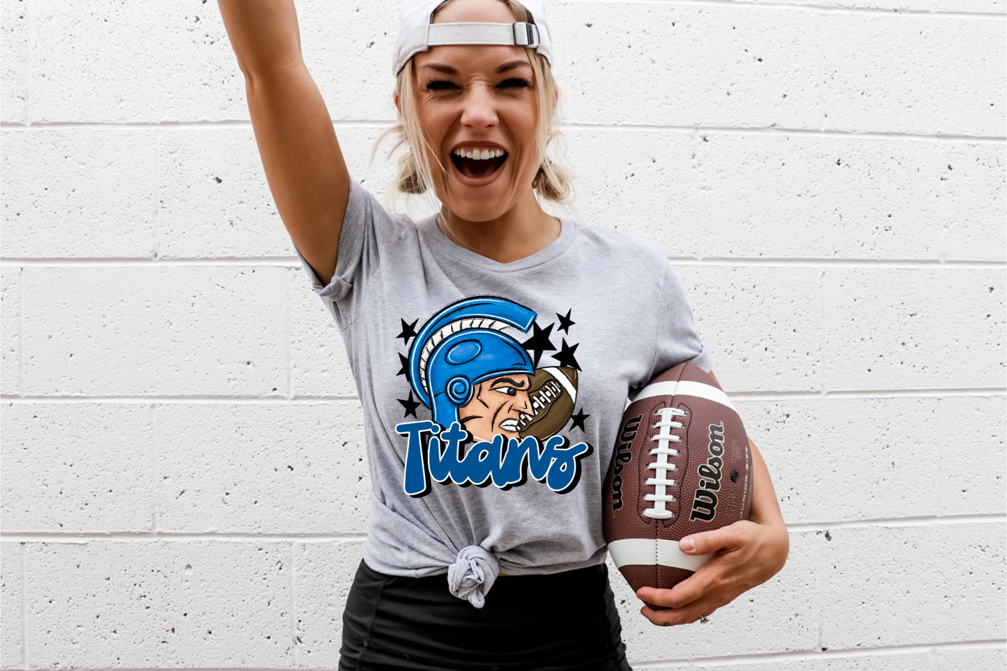 Titans with mascot-light blue