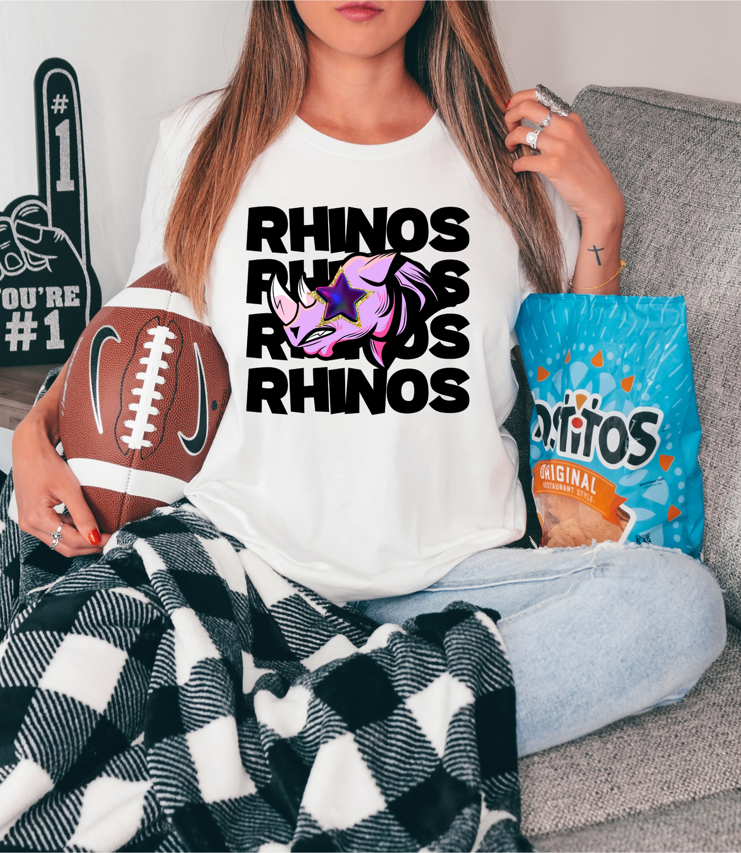 Rhinos with pink rhino