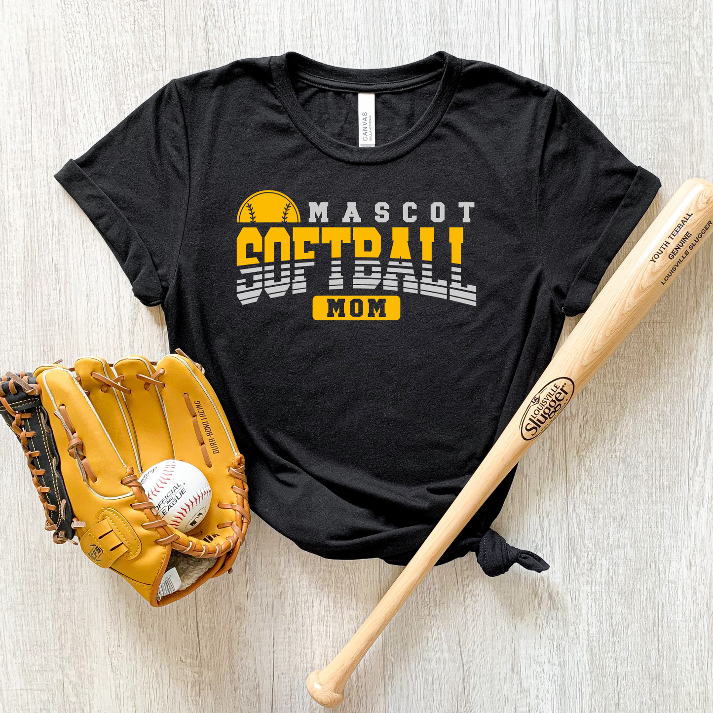 Split Softball Mom Mascot