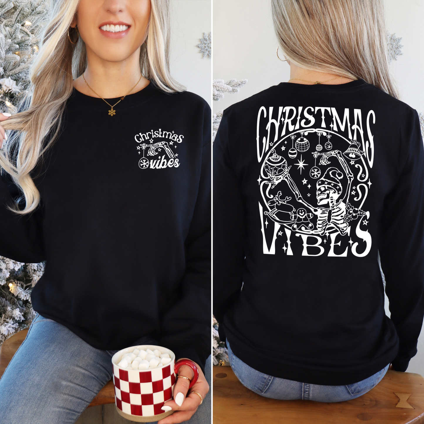 Christmas Vibes - BACK - WHITE