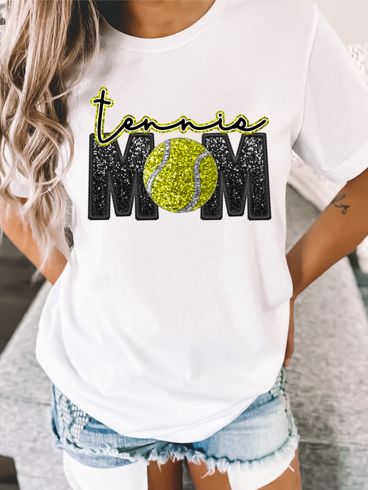Tennis mom - faux sequin