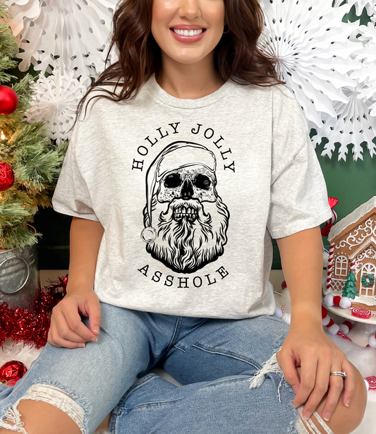 Holly Jolly Ahole Skull Santa