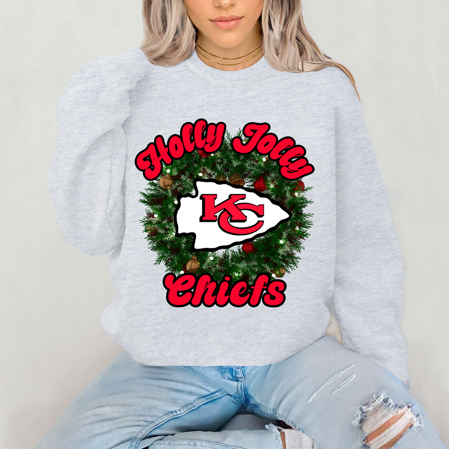 Holly Jolly Chiefs Arrowhead Black Red