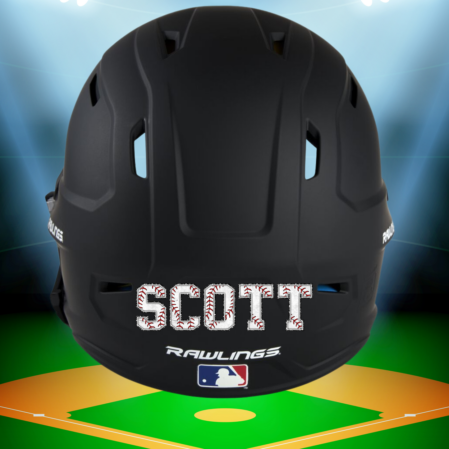 Personalized Chenille Name UV DTF Sport Helmet Decal