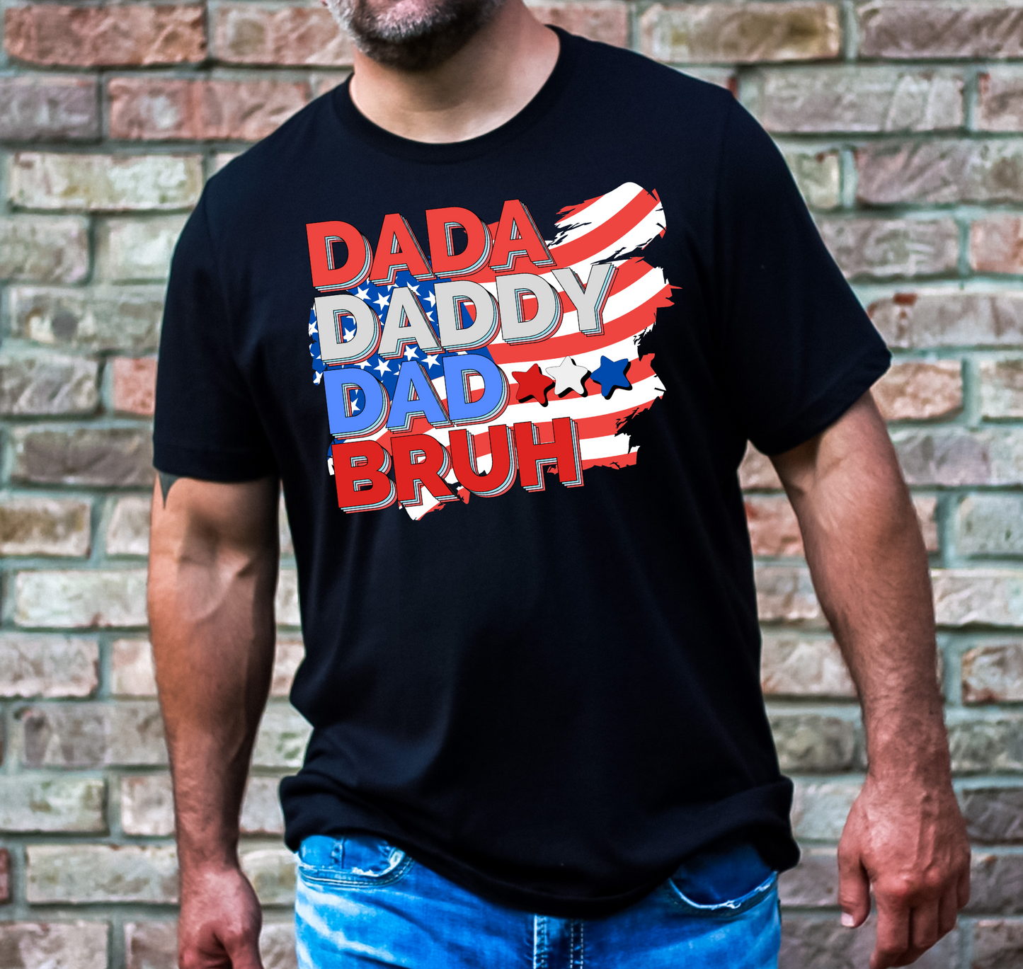 Dada Daddy Dad Bruh Fourth of July Flag