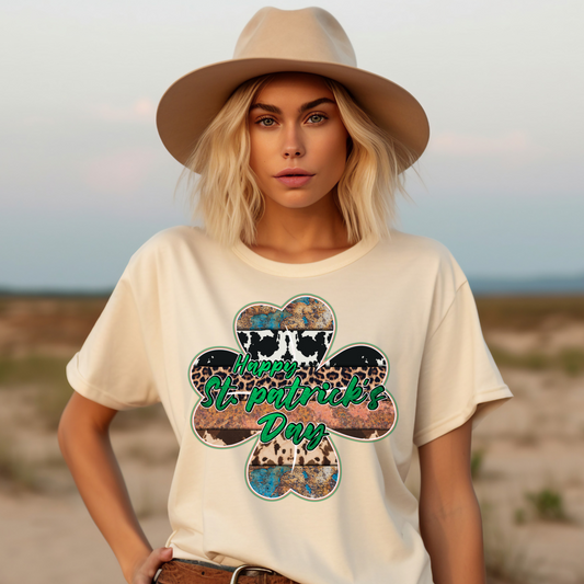 Happy St. Patrick's Day Western Clover- DTF Transfer