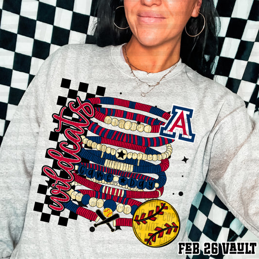 ARIZONA WILDCATS SOFTBALL GAME DAY BRACELETS