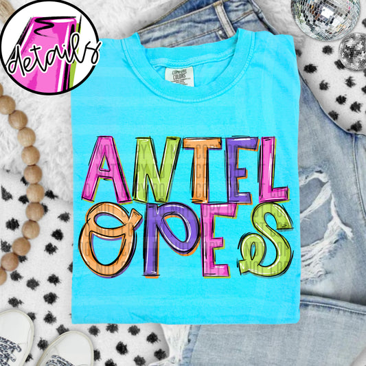 DOODLE COLORFUL ANTELOPES