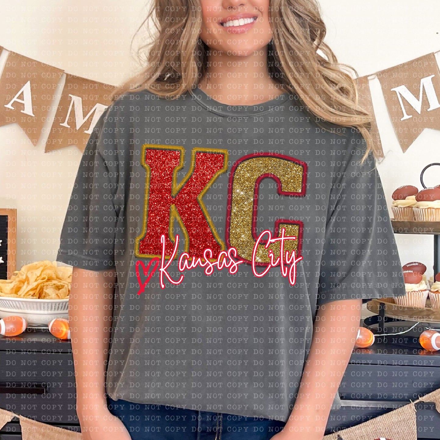 Faux Embroidery Sequin Red Gold KC