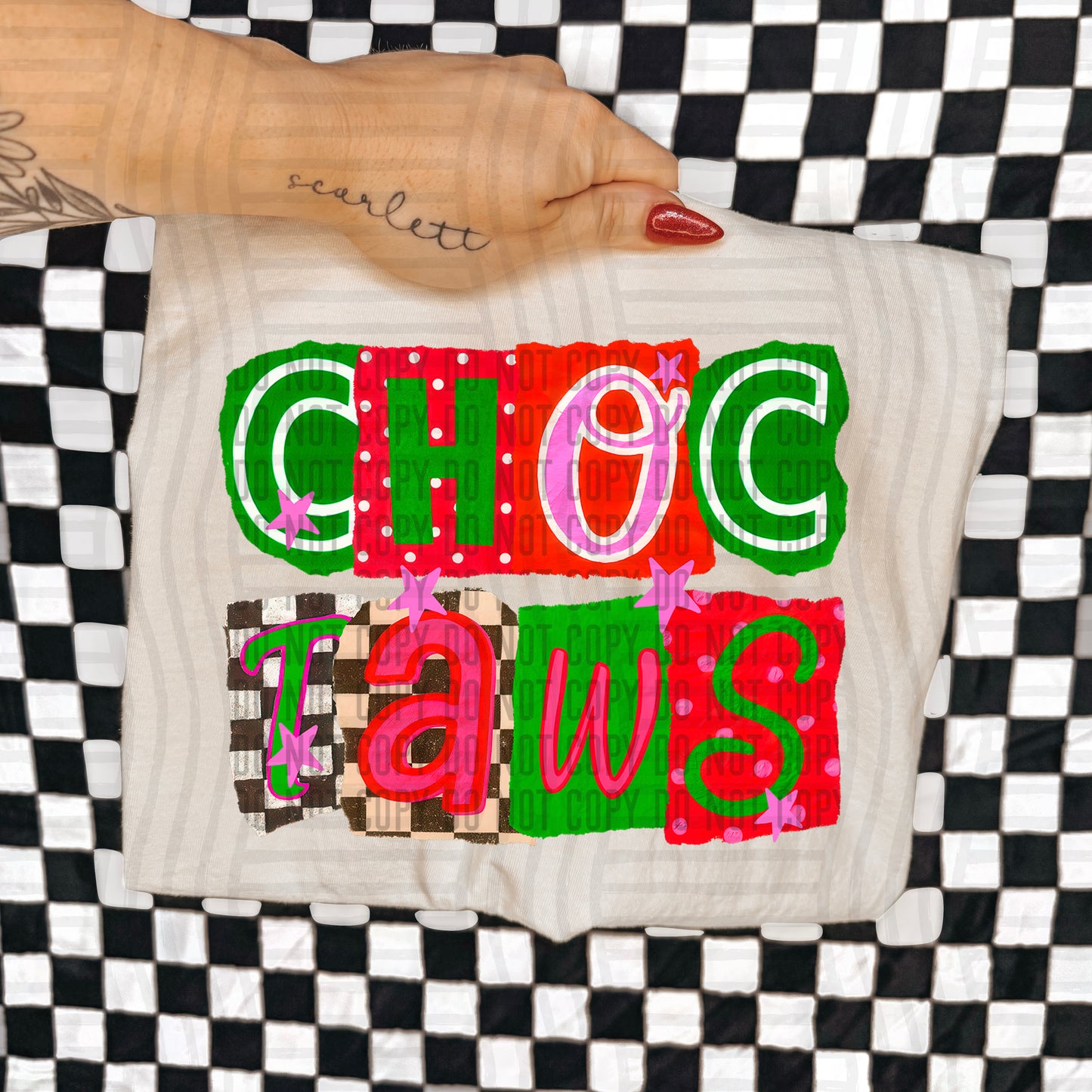 CHOCTAWS RED & GREEN CHECKERS