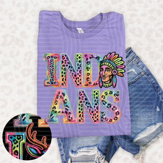 Indians (pink neon leopard)