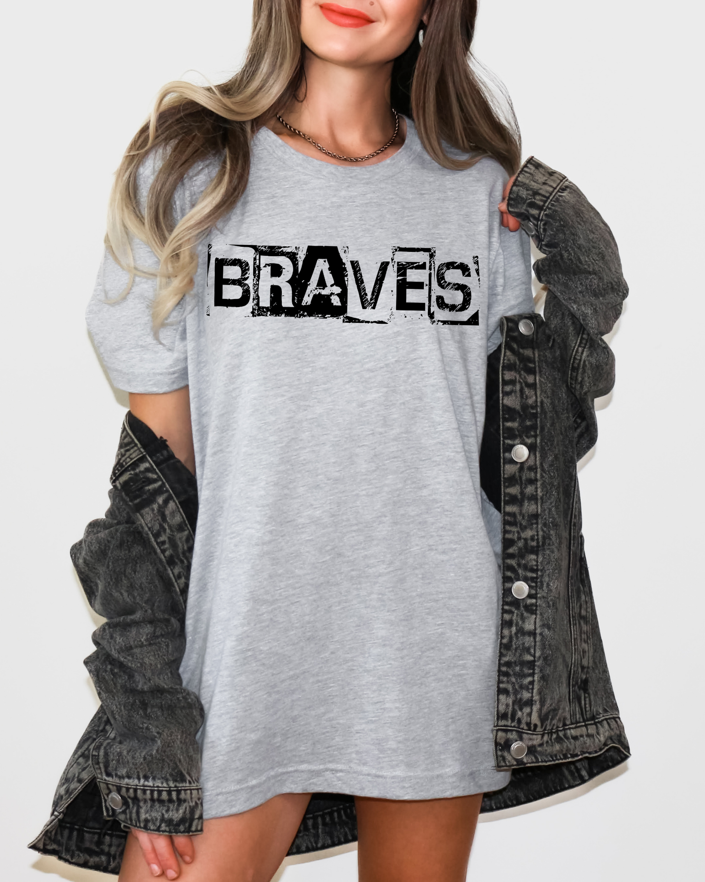 Braves Black And White Spray Paint Letters