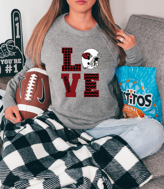 Love with Arizona Cardinals helmet