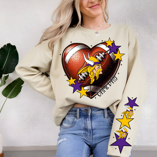 Minnesota Vikings Heart Shaped Football-Sleeve