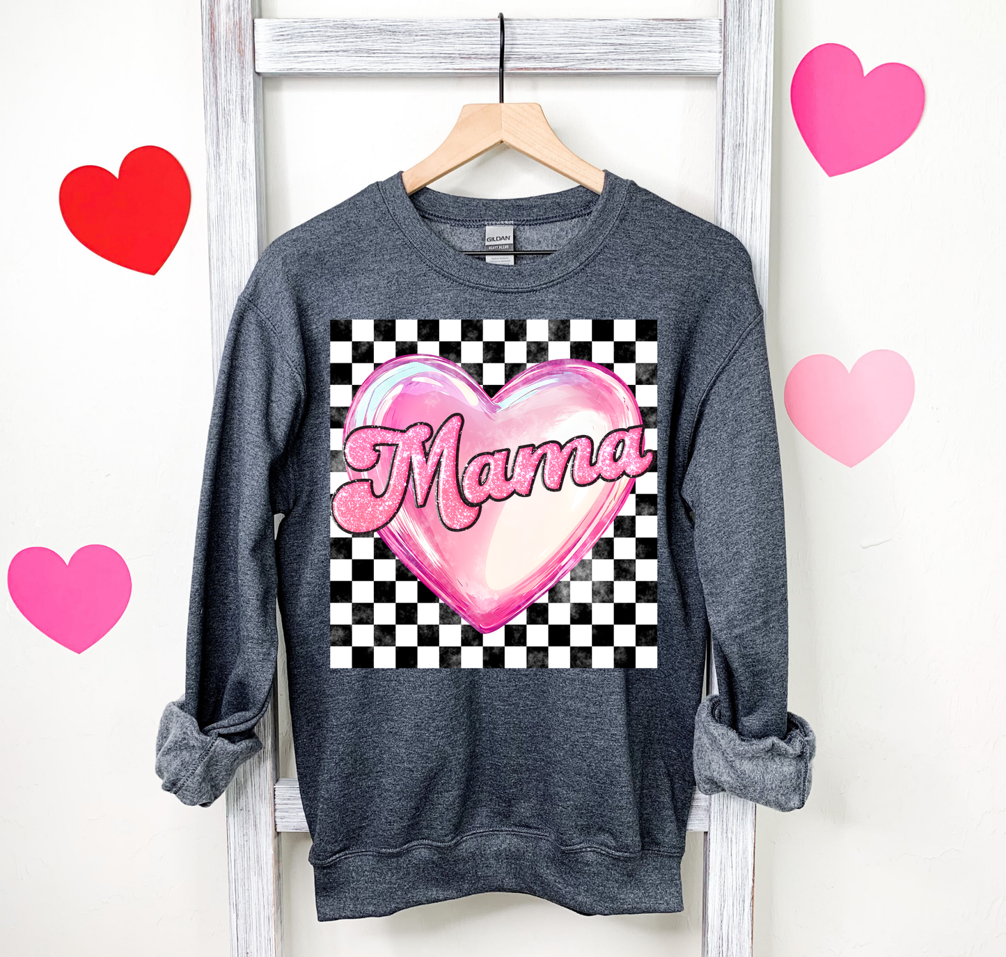 Mama Pink Glossy Heart
