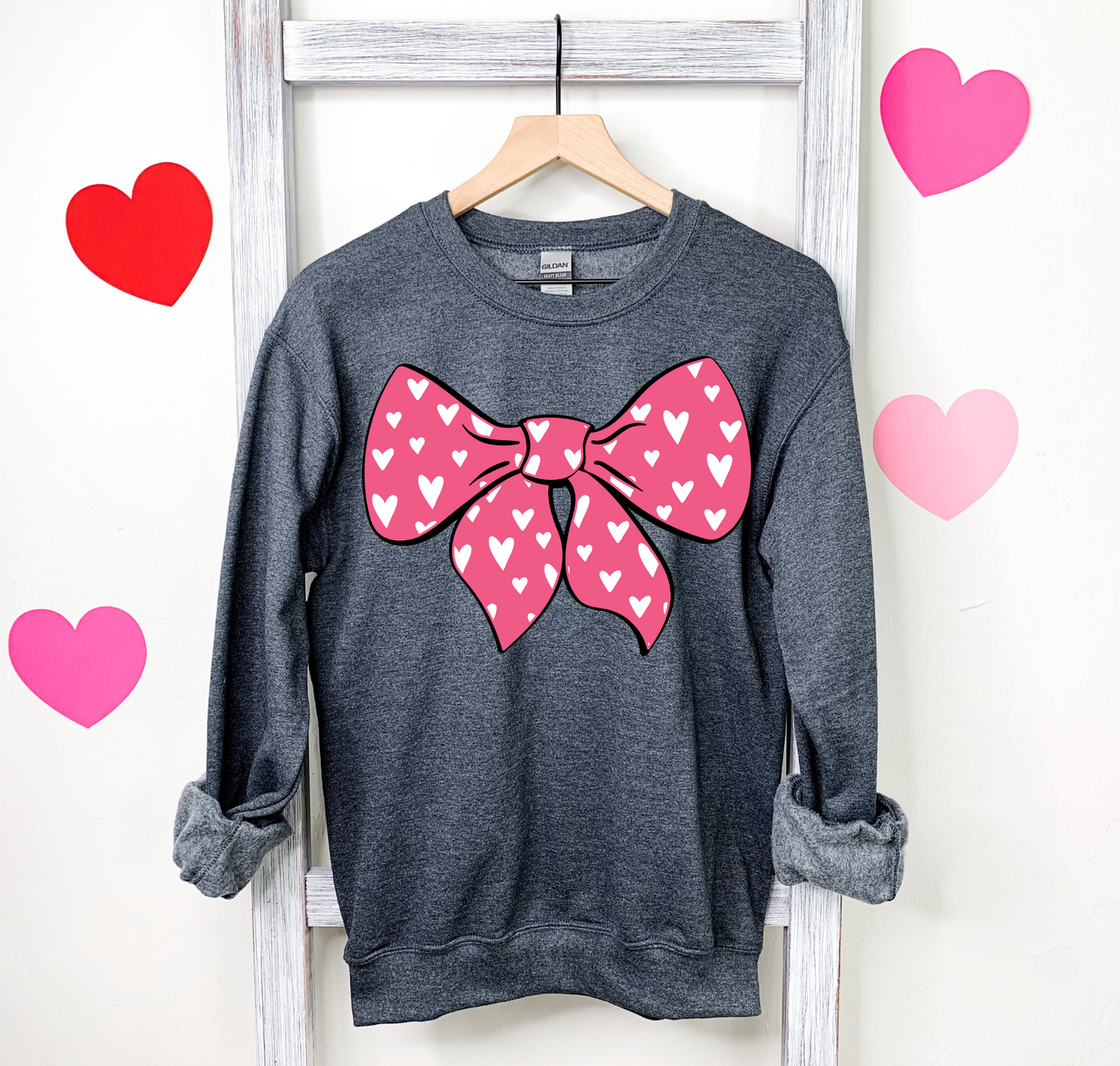 Pink Bow With Hearts
