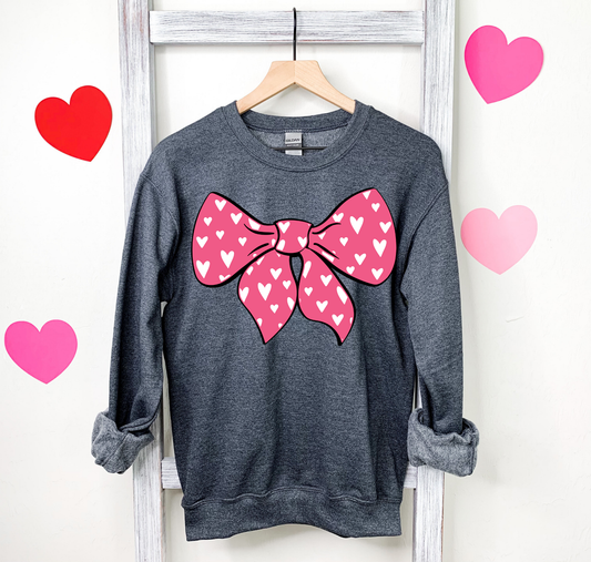 Pink Bow With Hearts
