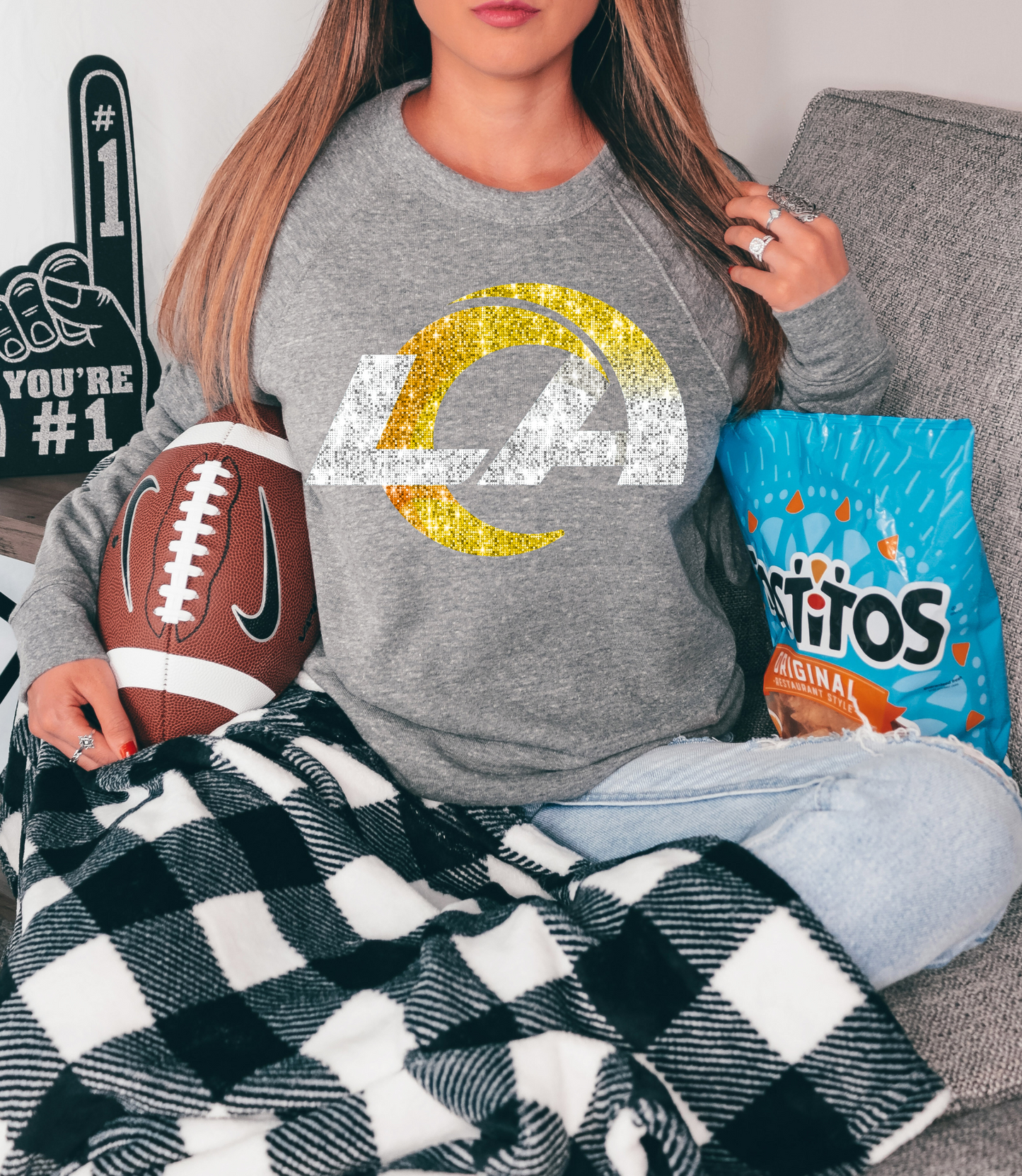 Rams Logo LA GLITTER - DTF Print