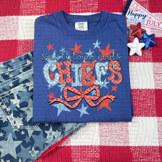 SMALL TOWN ROOTS CHIEFS RED WHITE & BLUE