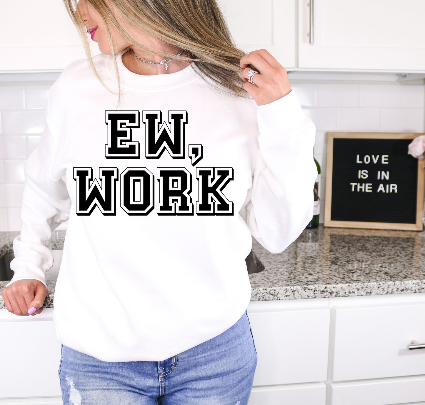Ew, Work Black & White Bold Letters