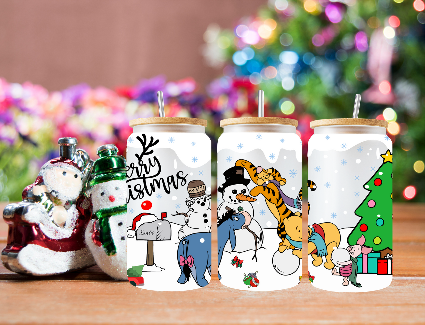 Pooh and Friends Merry Christmas Snowman - UV Libby Wrap