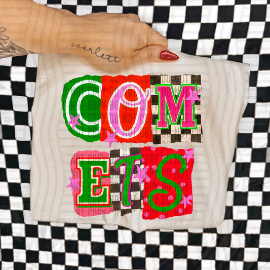 COMETS RED & GREEN CHECKERS