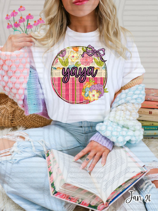 FLORAL STRIPES ROUND YAYA