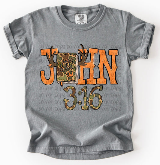 CAMO ORANGE JOHN 3:16