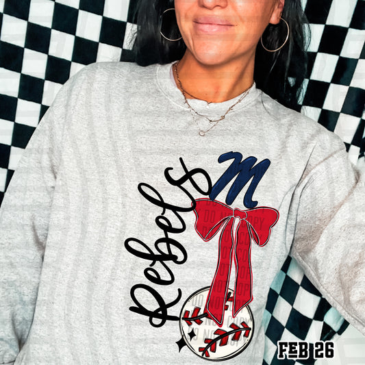 REBELS BASEBALL BOW