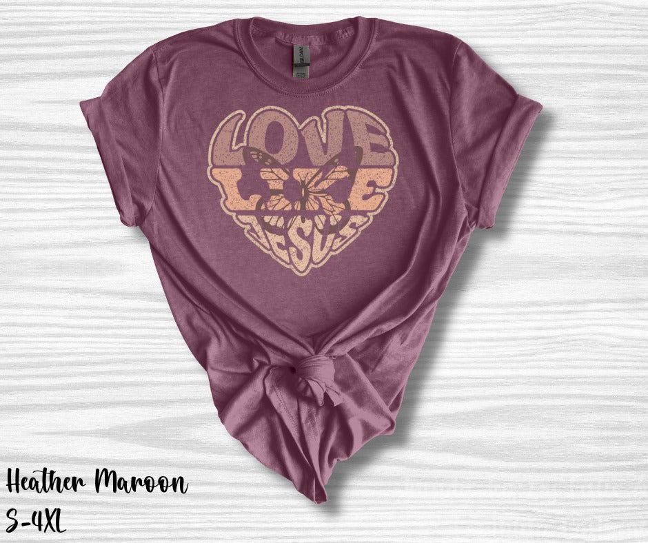 Love Like Jesus Heart Butterfly
