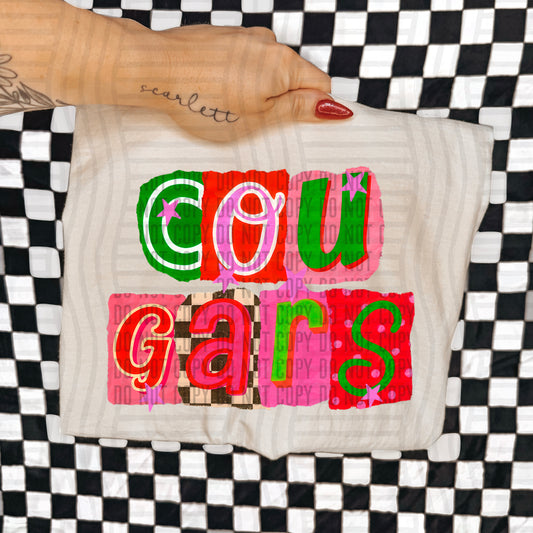 COUGARS RED & GREEN CHECKERS