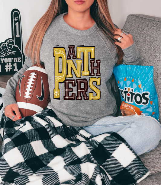 Panthers (DK MAROON/GOLD) - DTF Print