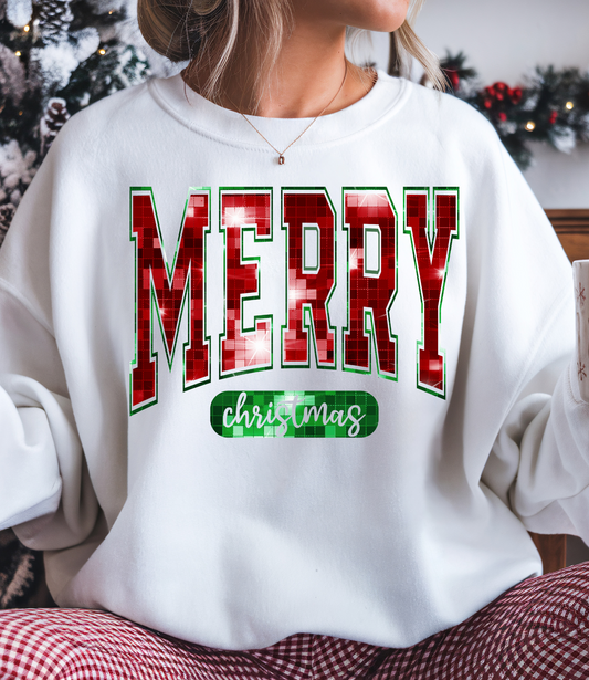 Merry Christmas Red And Green Disco