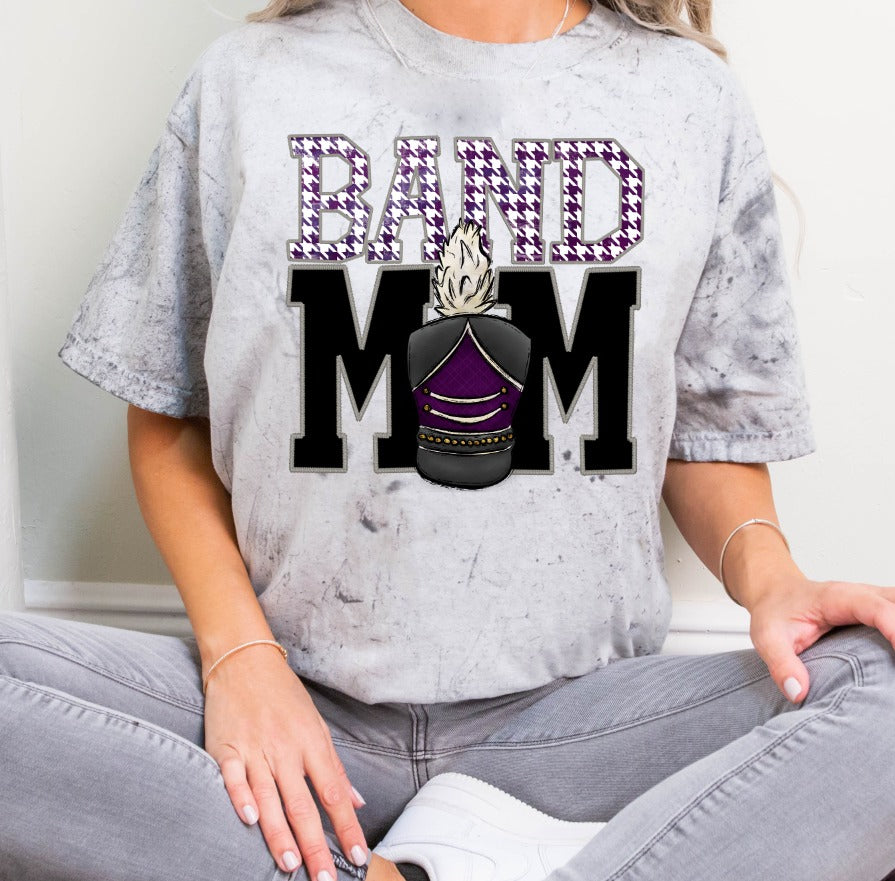 Band mom purple checkered