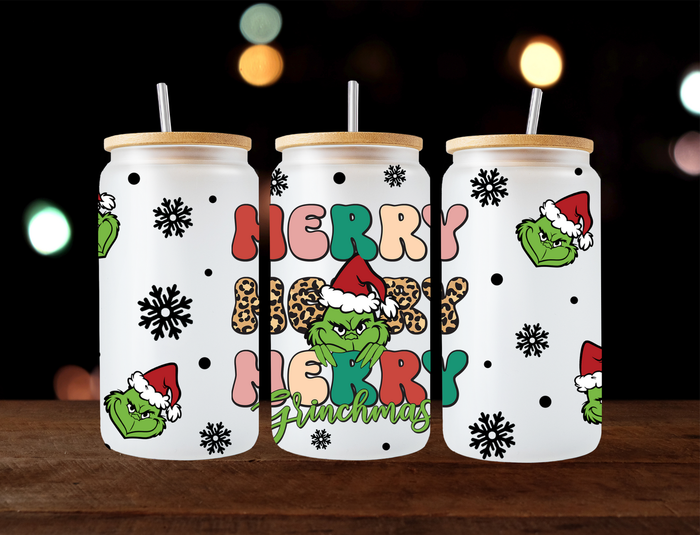 Merry Merry Merry Stacked Grinchmas - UV Libby Wrap