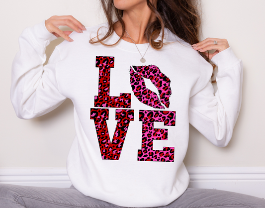 Love, pink/red cheetah print