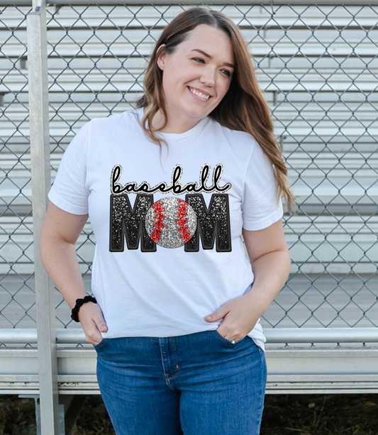Baseball mom - faux sequin