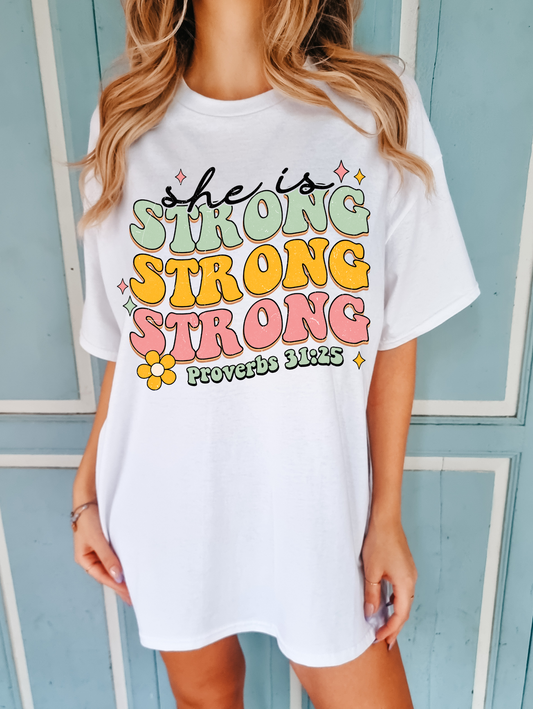 She is strong, proverbs 31:25