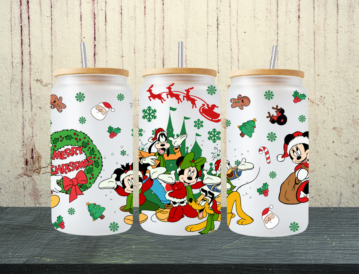 Mickey Merry Christmas Wreath - UV Libby Wrap