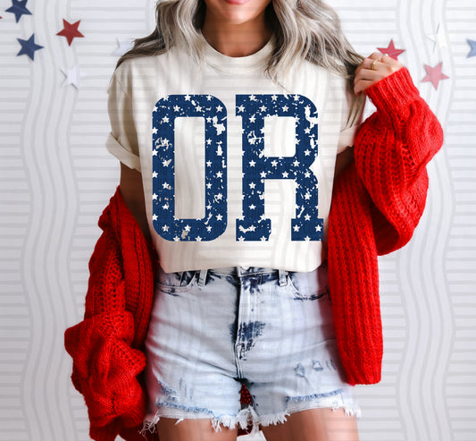 OR BLUE WITH STARS & DISTRESSED