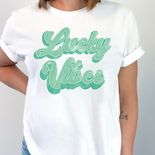 Lucky Vibes Distressed- DTF Transfer