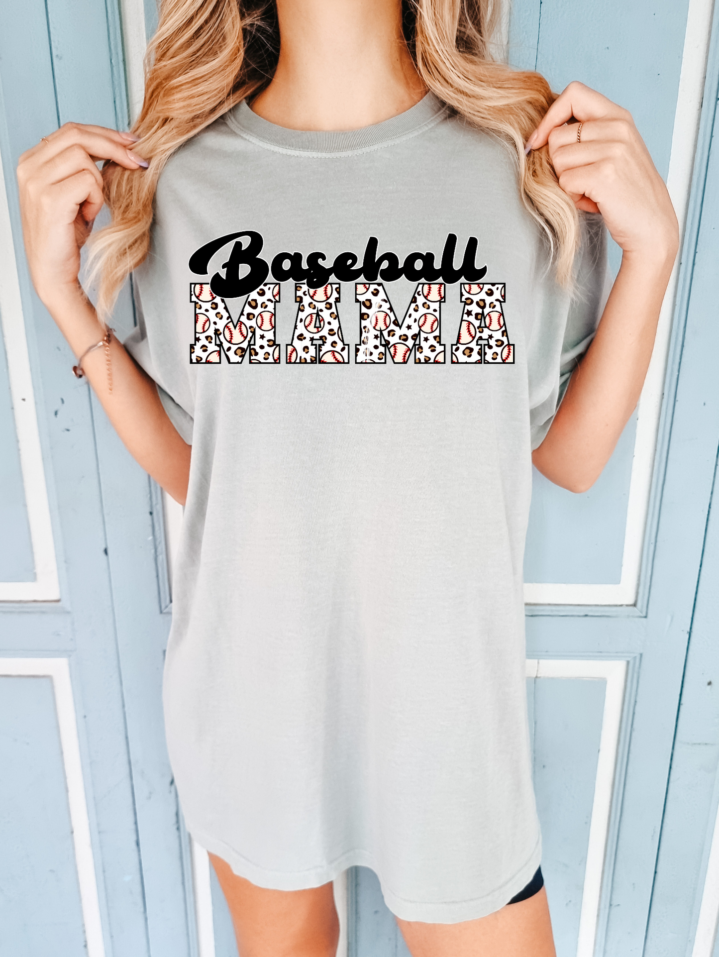 Baseball mama-cheetah print